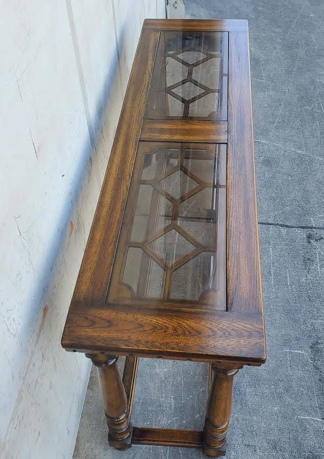 Glass top console/hallway table antique/vintage