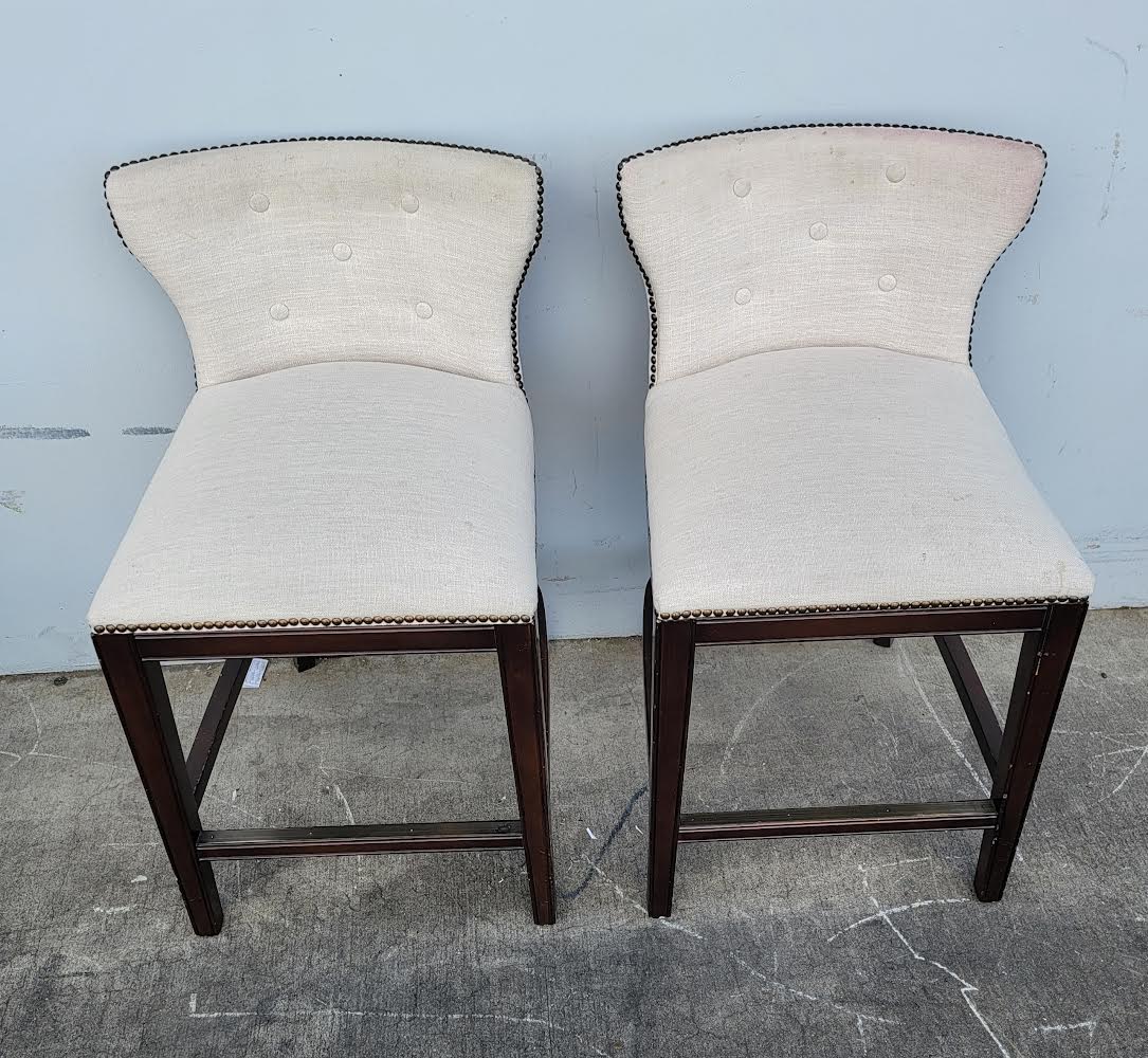 frontgate white/off white bar / counter stools/ chairs (2)