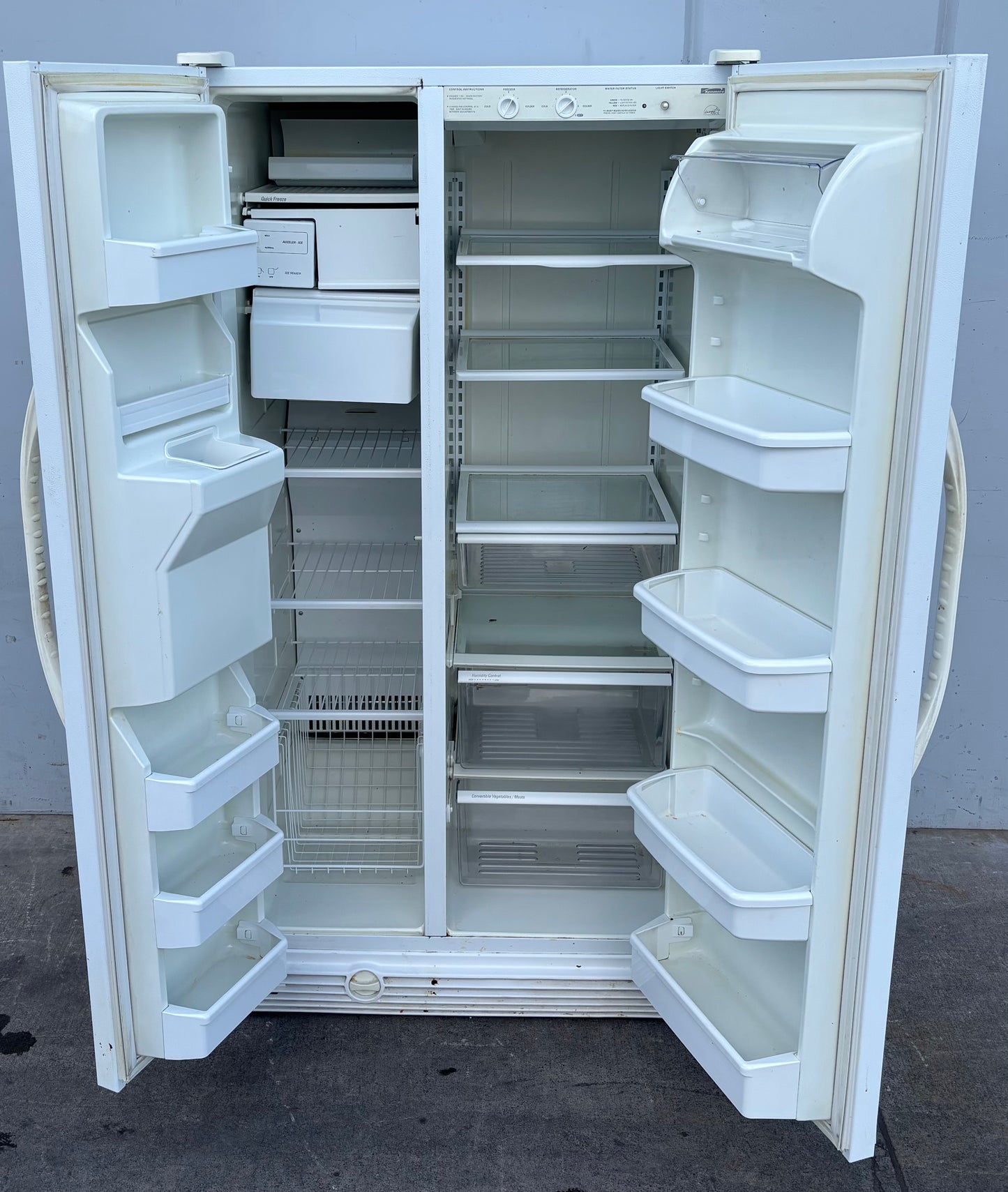 Kenmore white side by side refrigerator