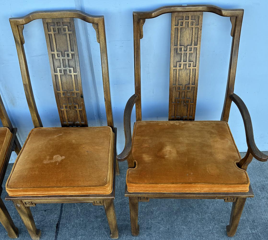 6 Vintage Asian Century Chin Hua Chinoiserie Raymond Sobota Dining Chairs