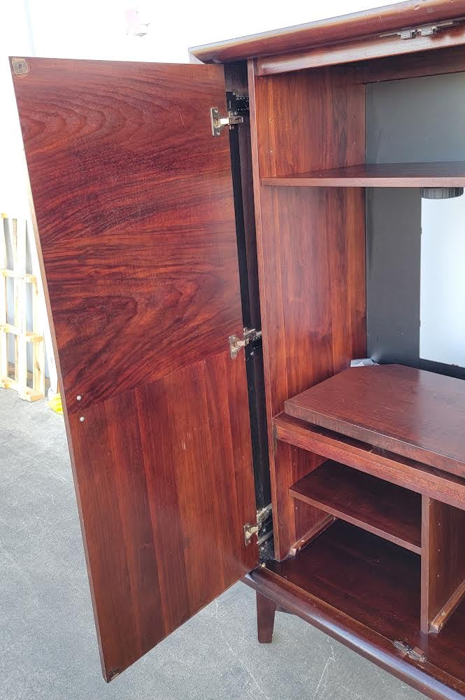 Dark wood entertainment tv cabinet armoire