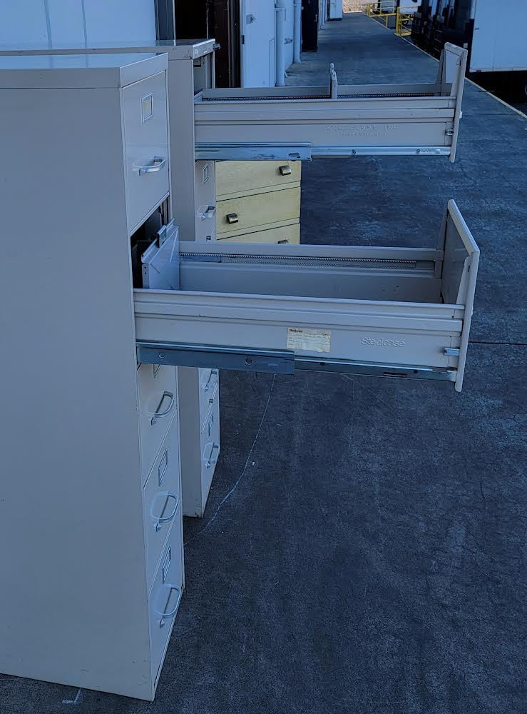 file cabinets (2) vertical 5 drawers tan (no keys)