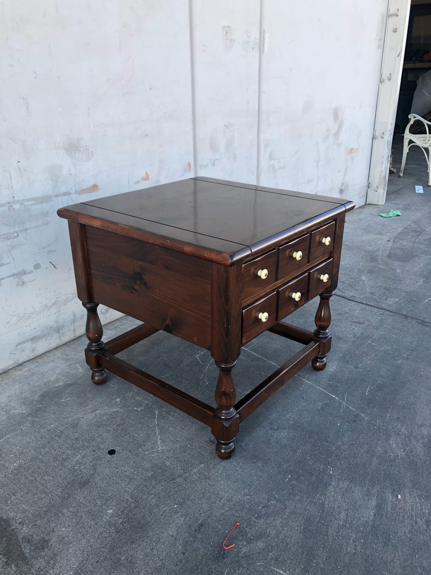 Ethan Allen dark wood end/side table