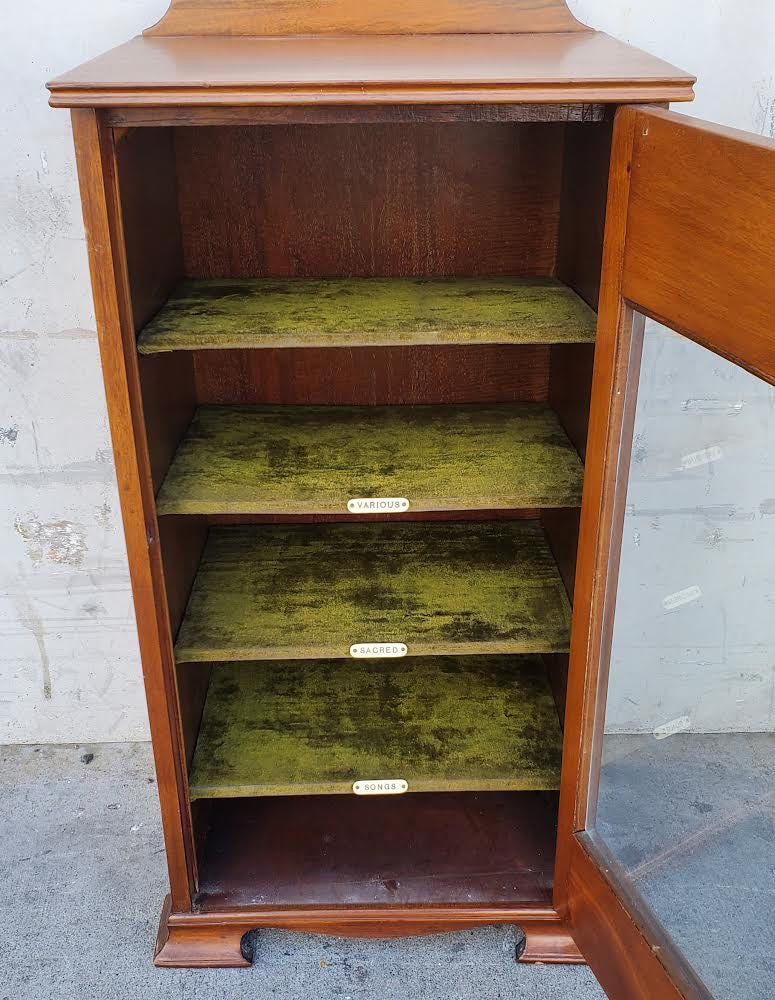 Inlaid art nouveau vitrine/music cabinet