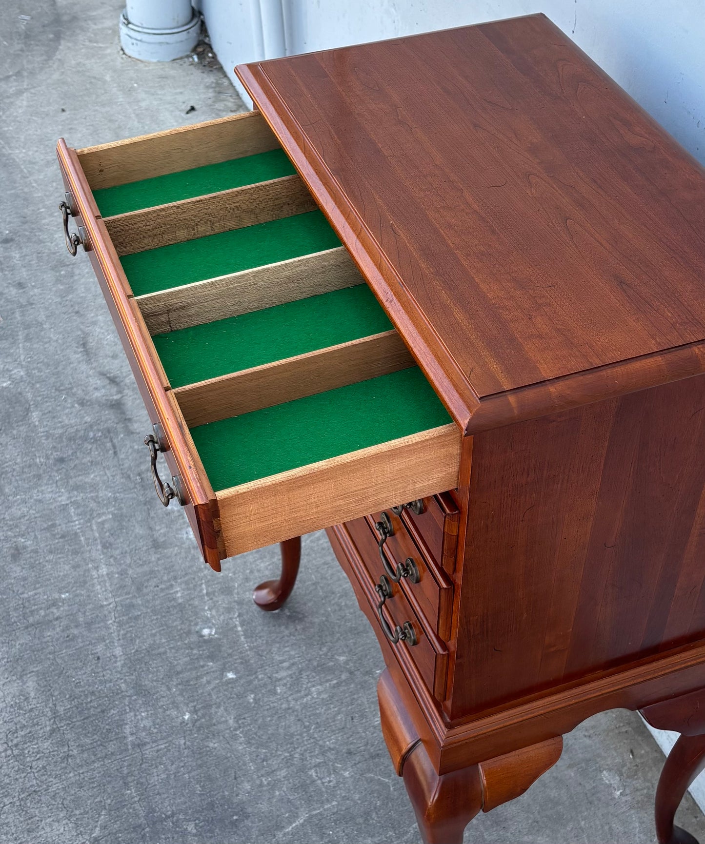Vintage Queen Anne Style Silverware Chest