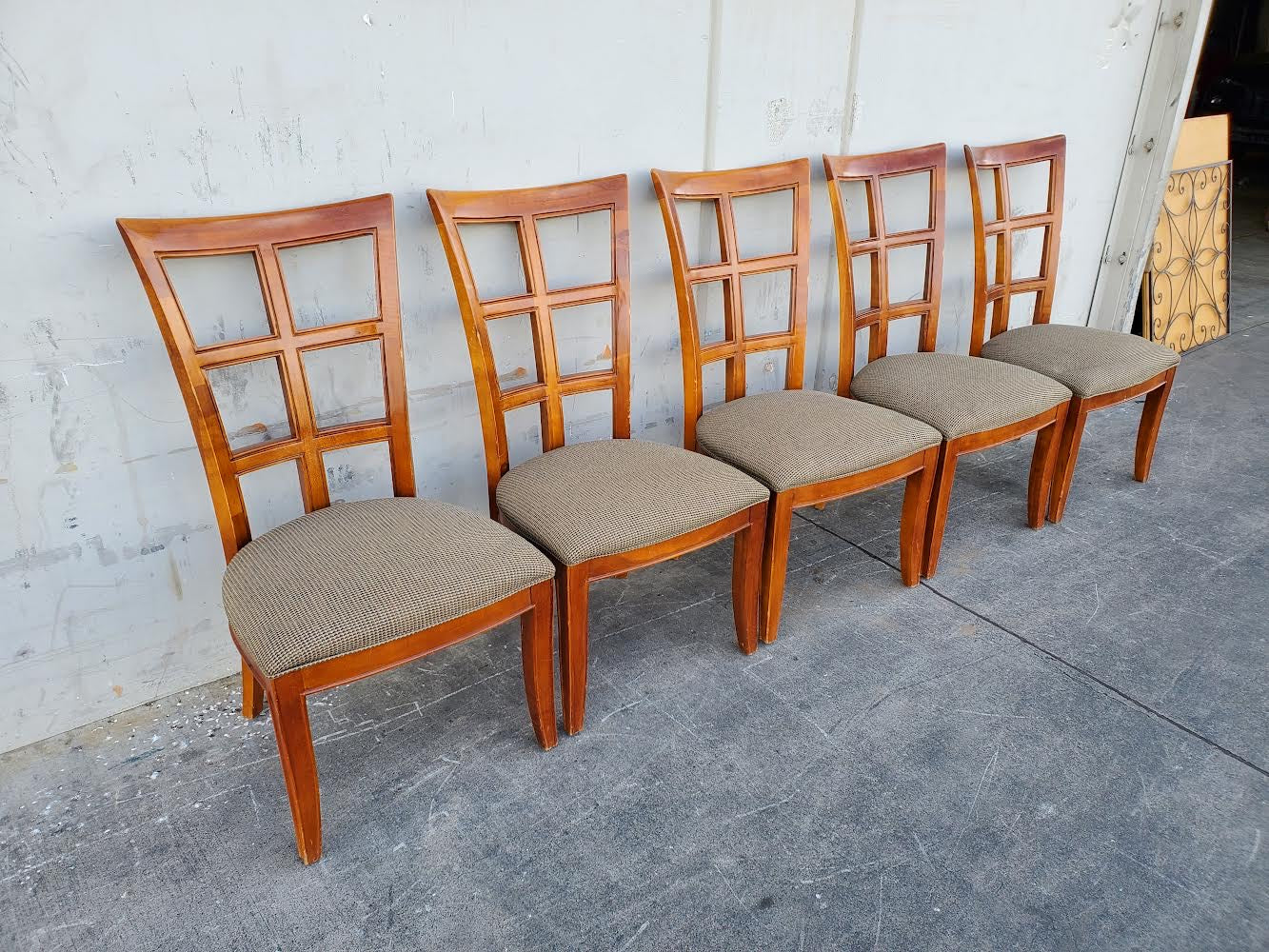 Dining side chairs (5) light wood
