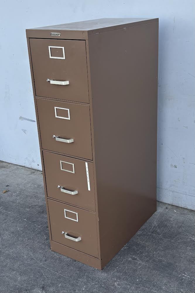 4 Tier Brown Metal File Cabinet Devon