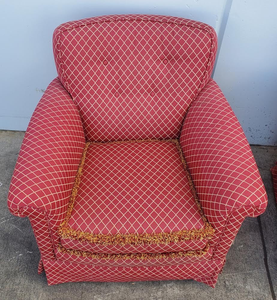 red armchairs (2) antique/ vintage