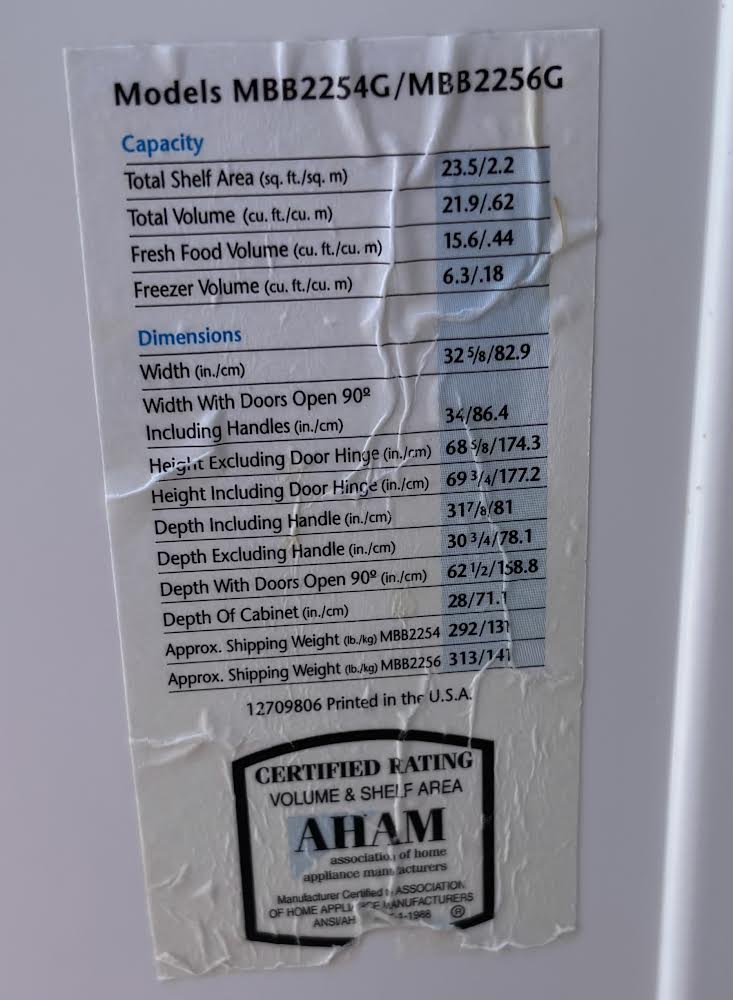 White Maytag plus Refrigerator