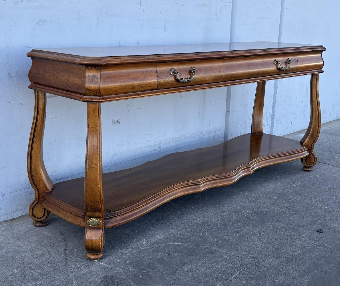 Gordon's Late 20th Century Oak Transitional Console Sofa Table Entry Table