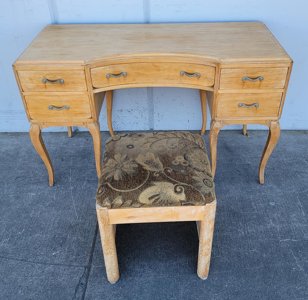 5 Drawer Desk with chair light wood