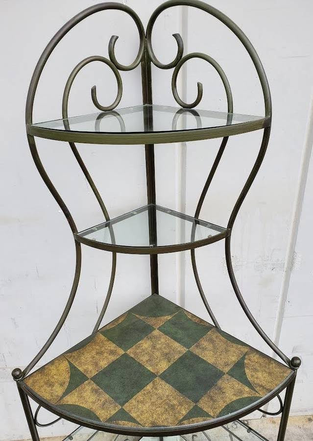Antique/vintage metal corner stand/shelf