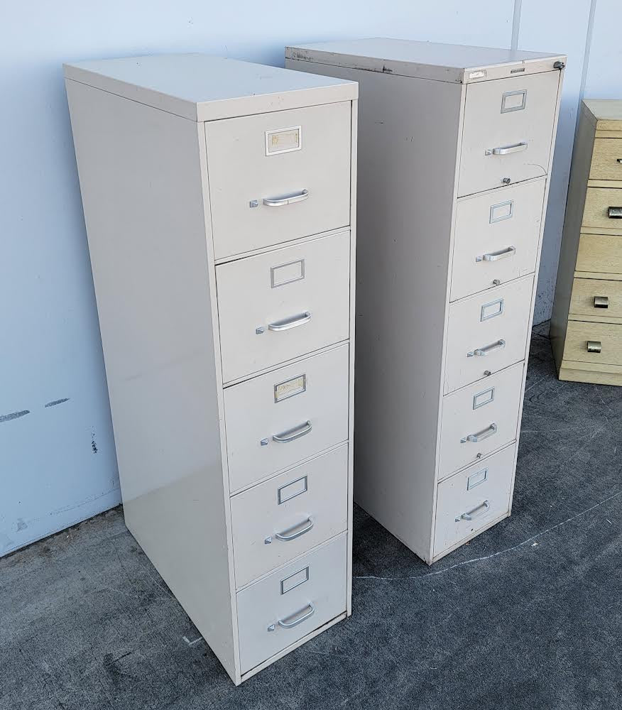 file cabinets (2) vertical 5 drawers tan (no keys)