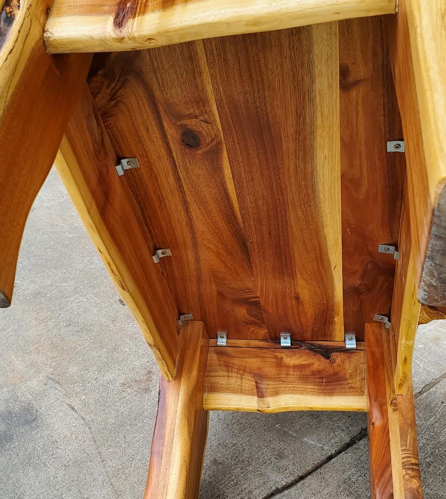 Wood slab coffee table