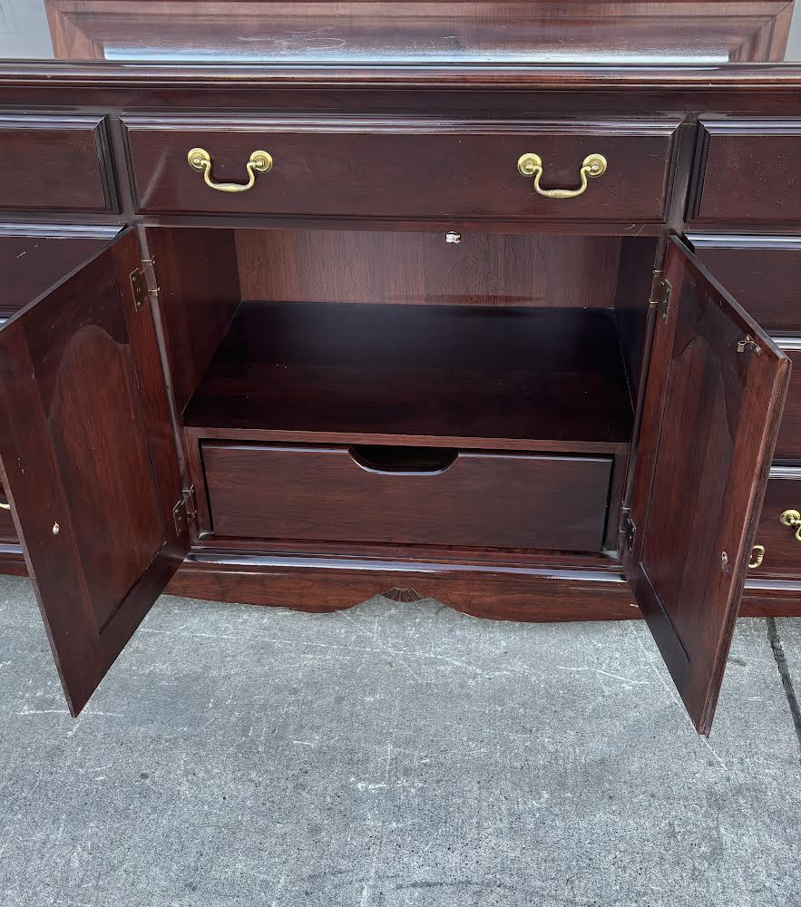Crawford Cherry Solid Wood Dresser with Mirror
