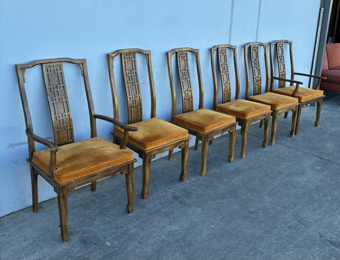 6 Vintage Asian Century Chin Hua Chinoiserie Raymond Sobota Dining Chairs