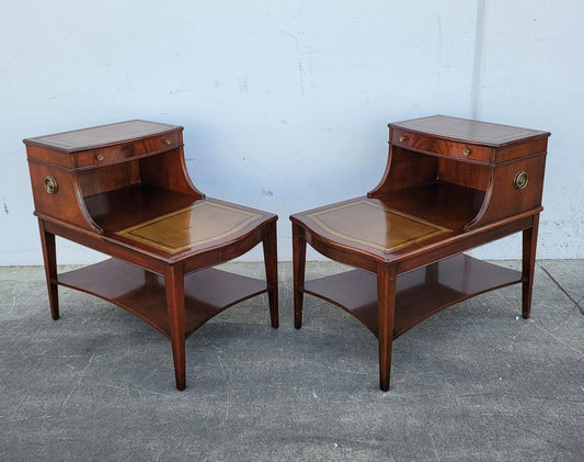 End / side tables (2) antique/ vintage 2 tier step up