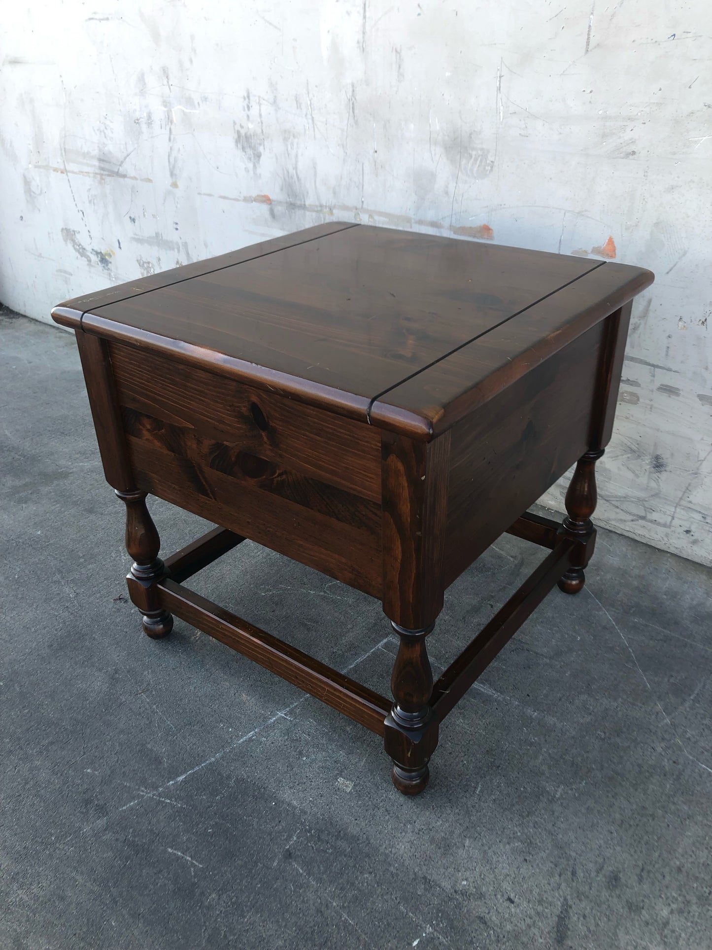 Ethan Allen dark wood end/side table