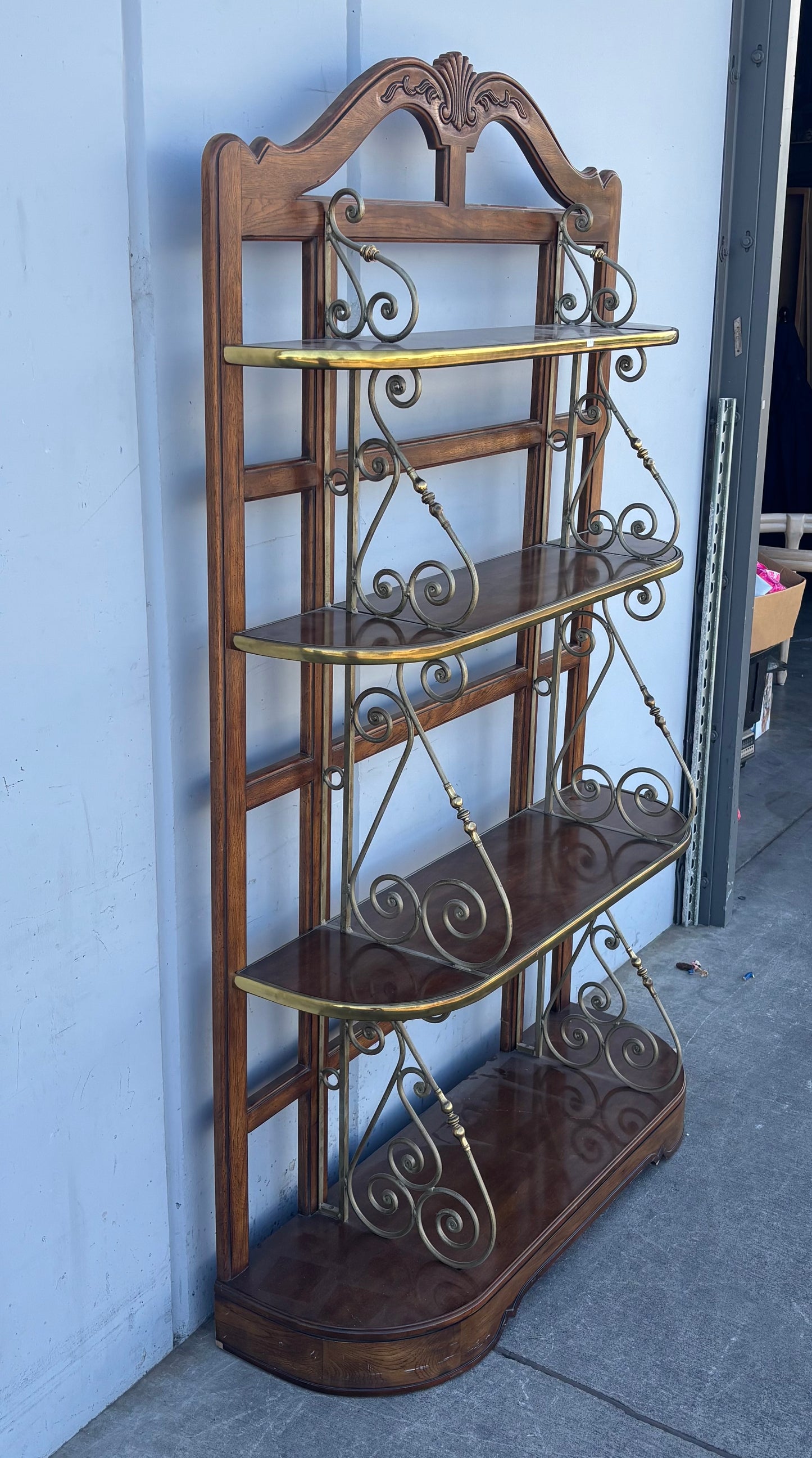 Drexel hand carved bakers rack/ shelf