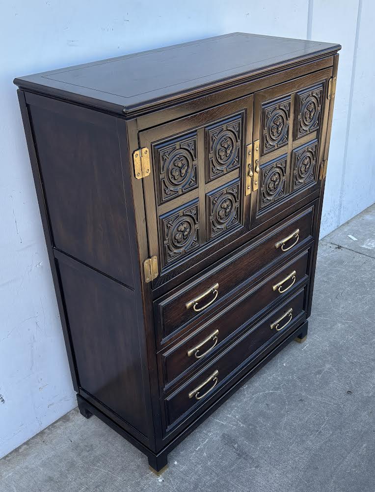 American of Martinsville Oriental Style Chest Vintage Asian armoire/ wardrobe/Dresser Organizer Tall Wide