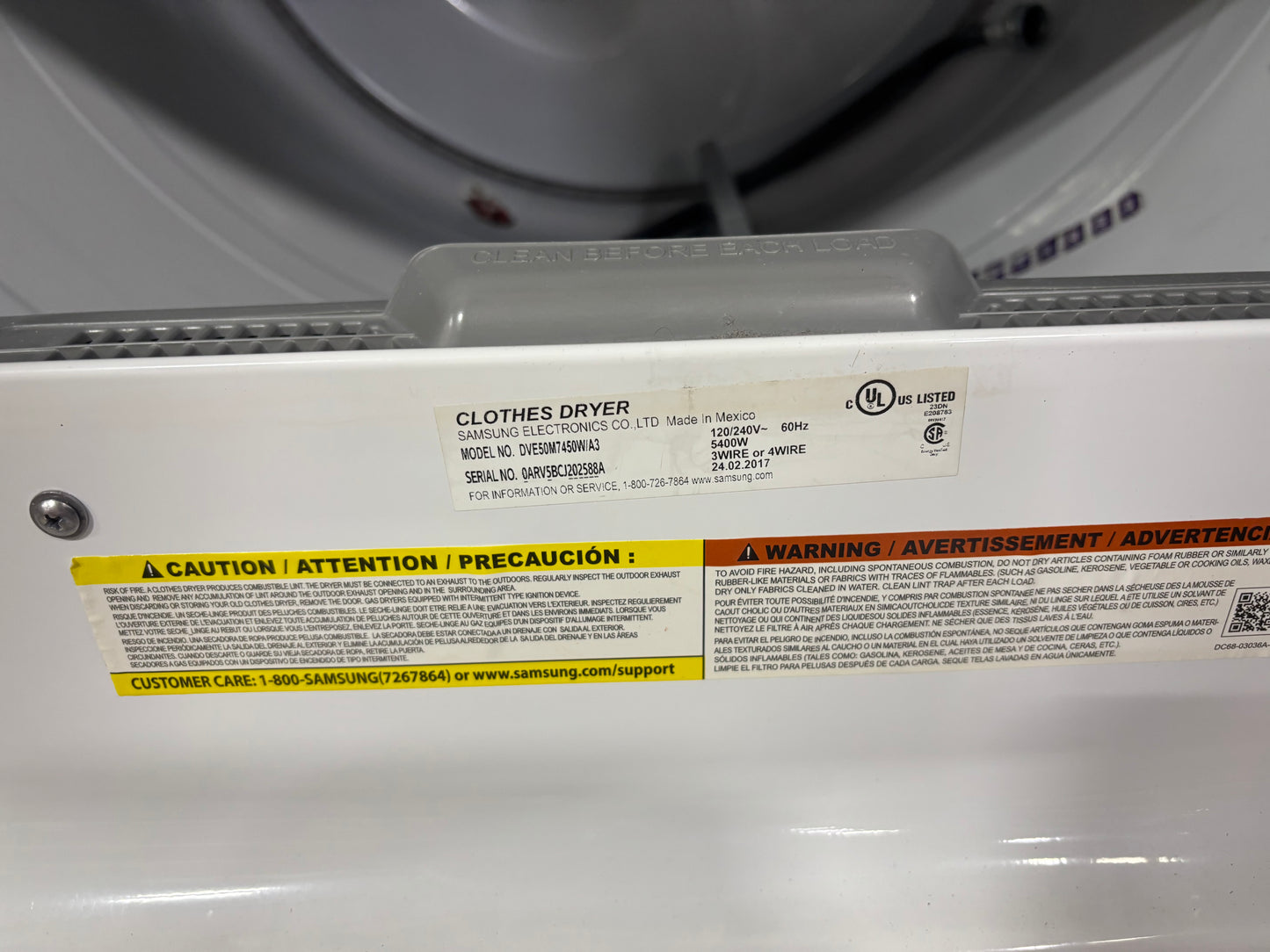 Samsung electric washer and dryer set