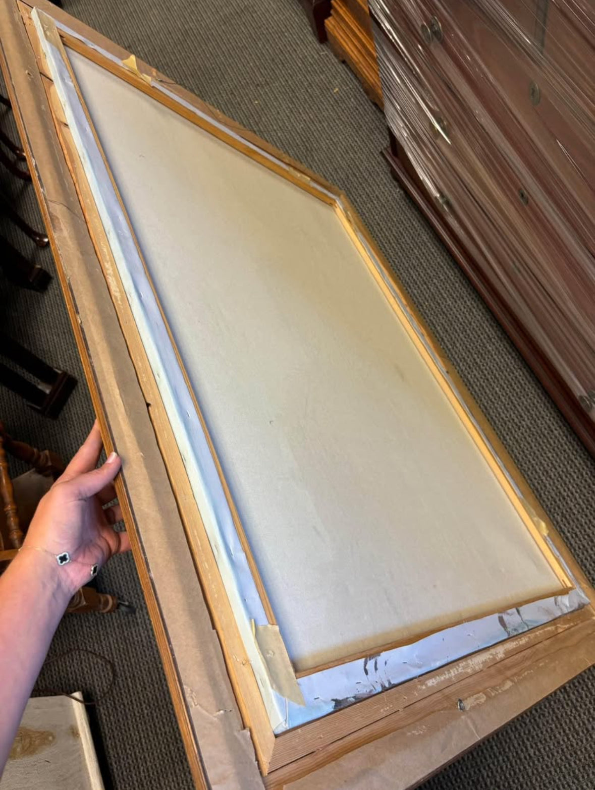 Large Vintage Paris France Signed,Oil Painting on Canvas Ornate Gold Wood Frame