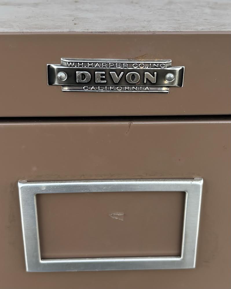 4 Tier Brown Metal File Cabinet Devon