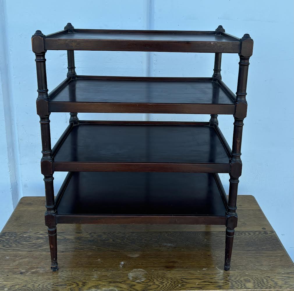 Mid Century Vintage Wood 4 Tier End Table
