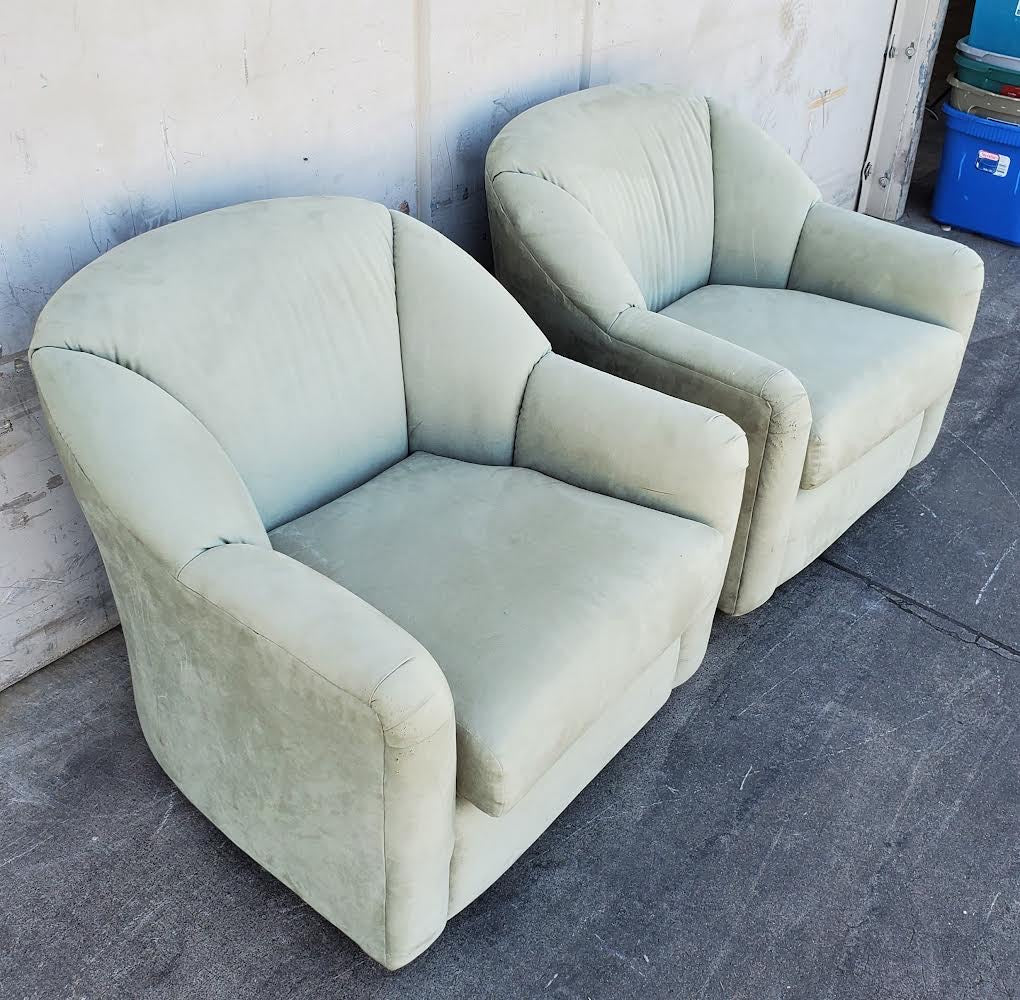 green (2) armchairs