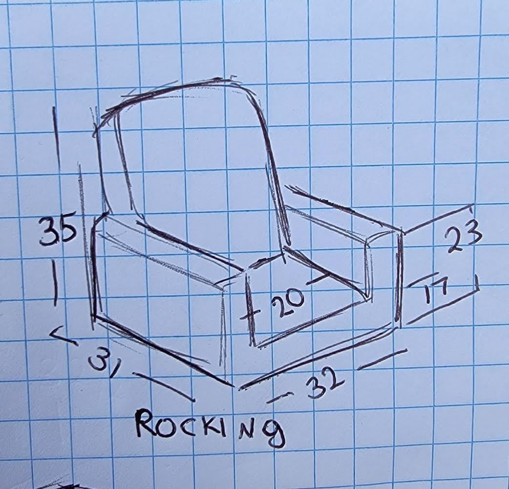 Green rocking armchair