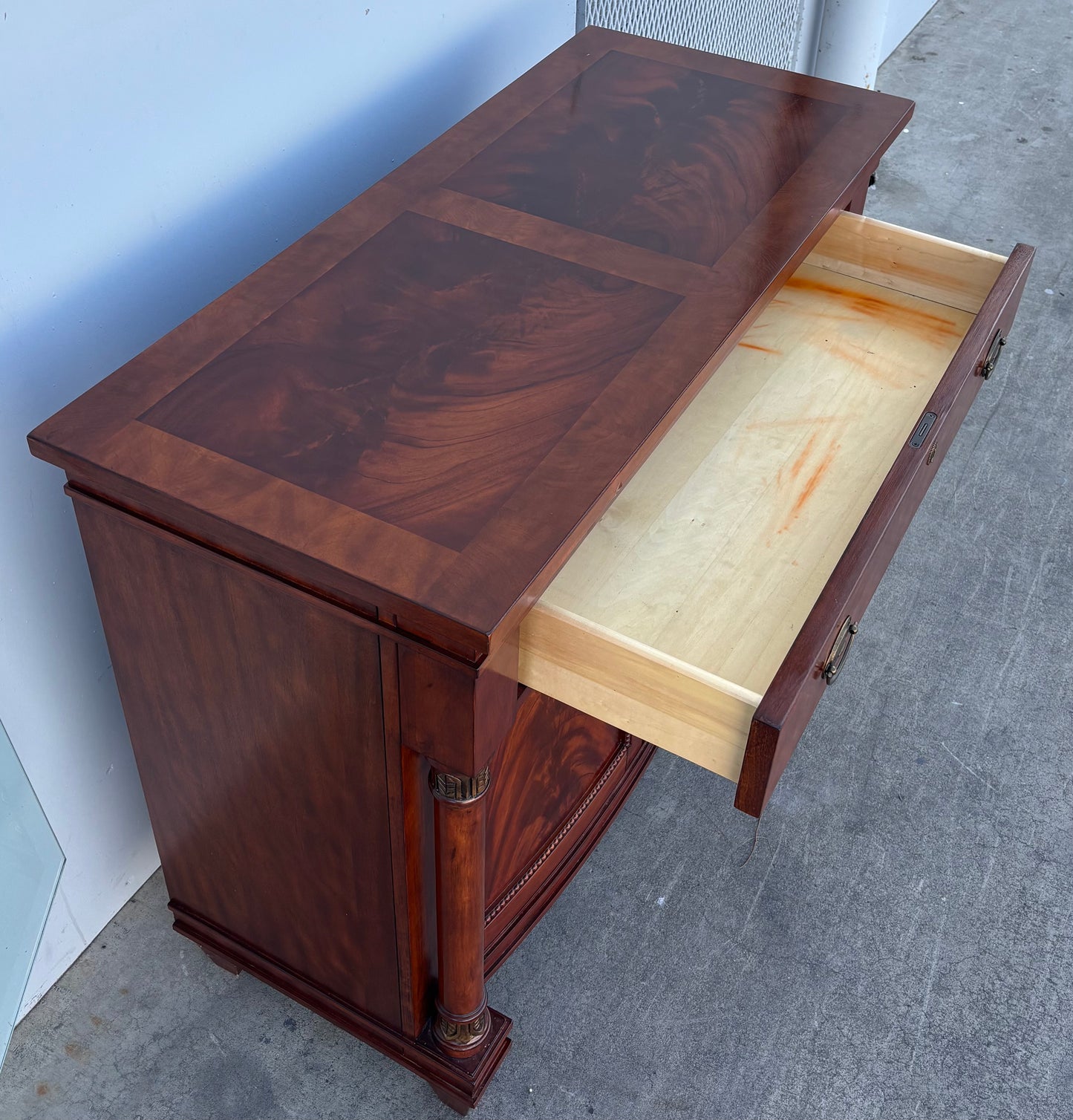 American empire style mahogany server / buffet cabinet sideboard