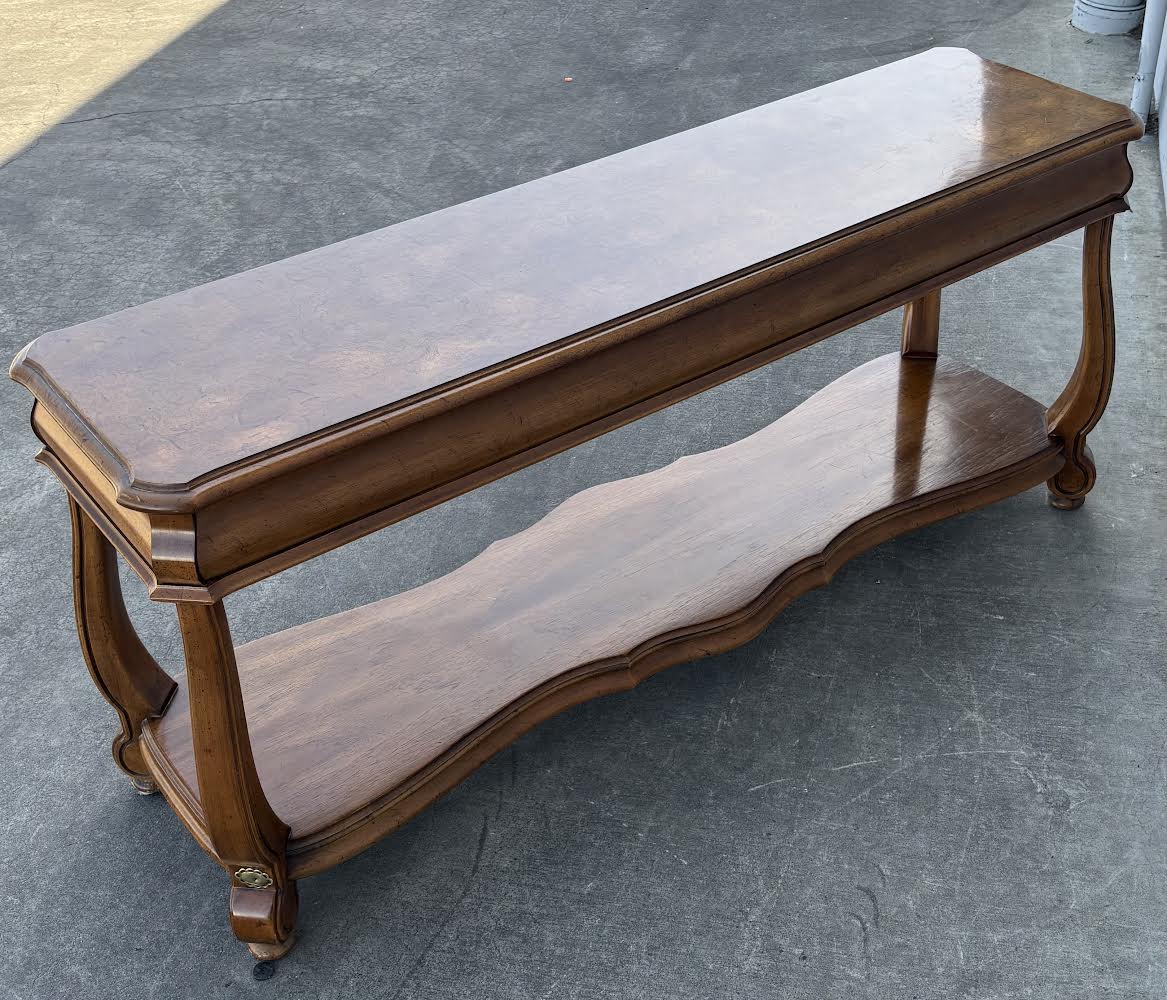Gordon's Late 20th Century Oak Transitional Console Sofa Table Entry Table