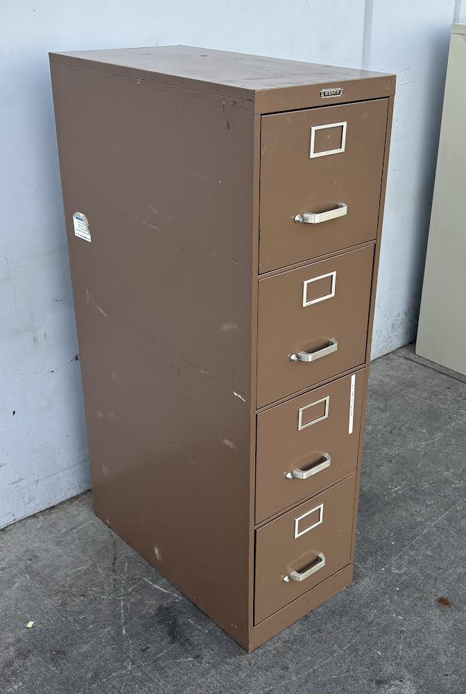 4 Tier Brown Metal File Cabinet Devon