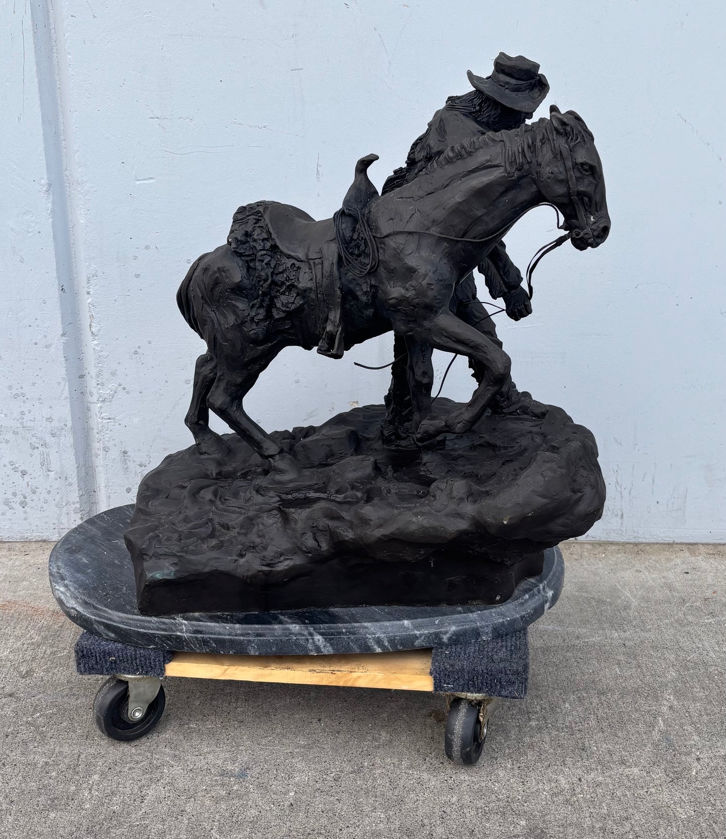 Marshall Mitchell two alone bronze statue
