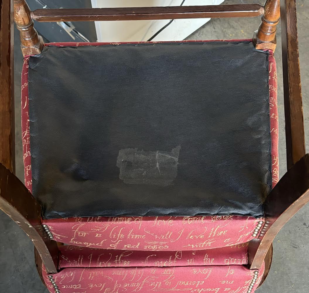 French Style Red Upholstered Arm Chair