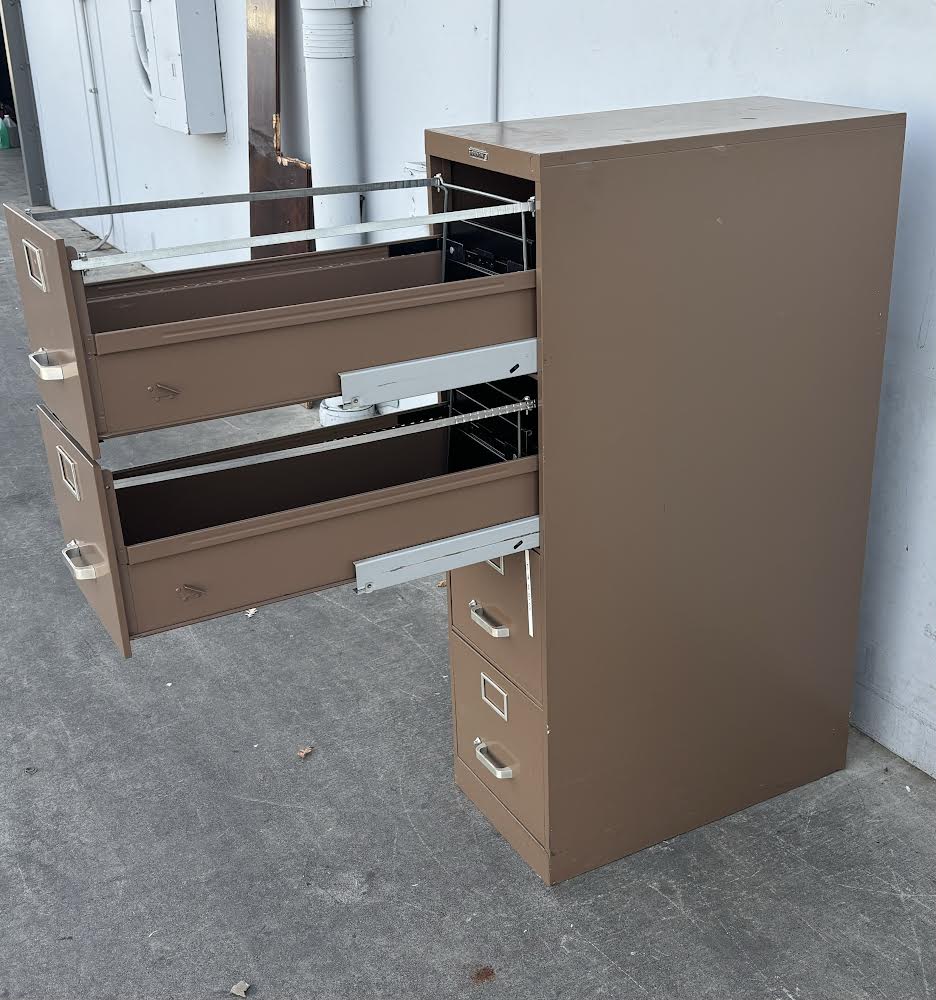 4 Tier Brown Metal File Cabinet Devon
