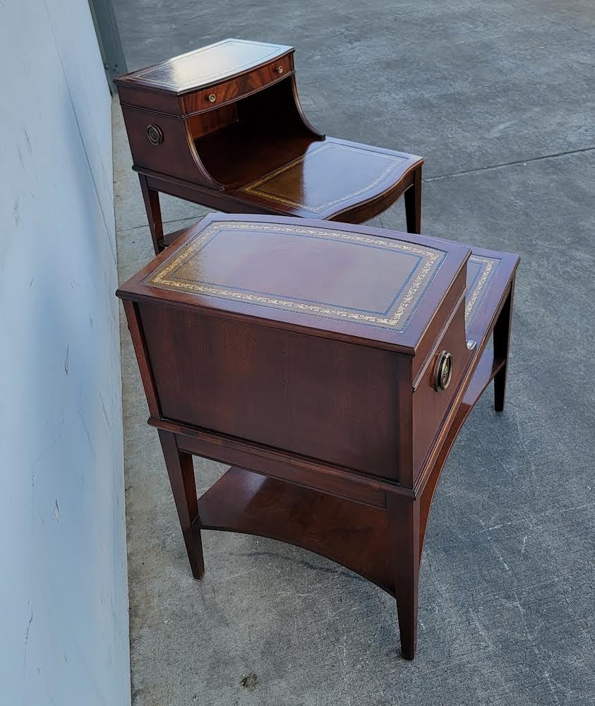End / side tables (2) antique/ vintage 2 tier step up