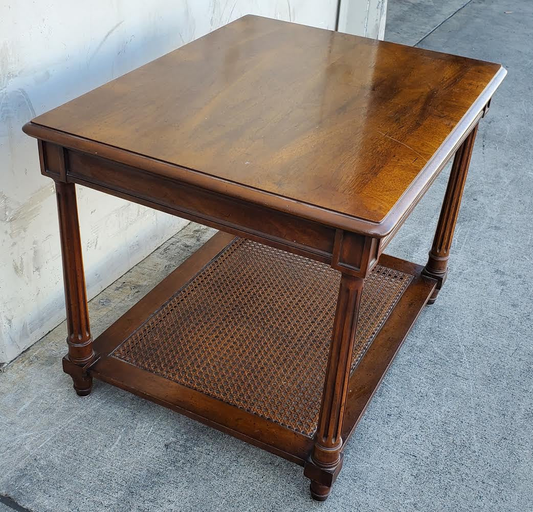End/side table two tier bottom cane/wicker/rattan
