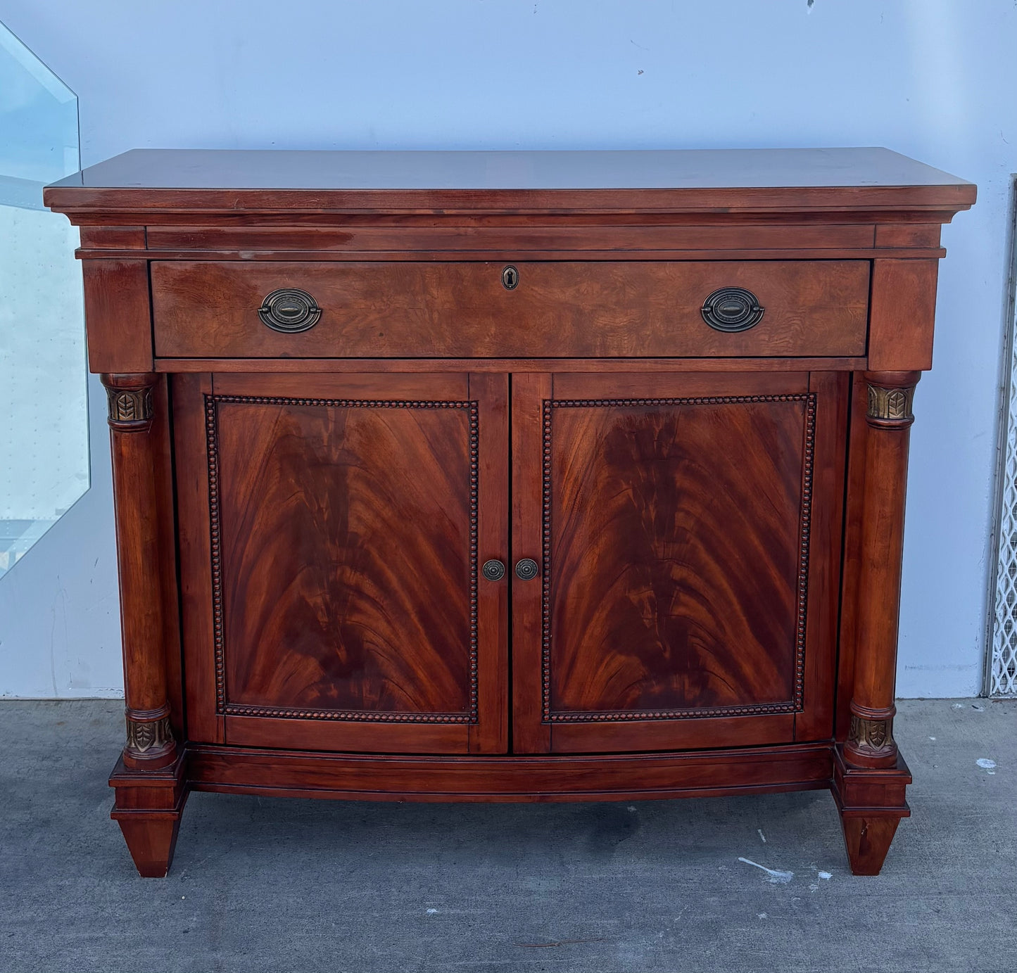 American empire style mahogany server / buffet cabinet sideboard