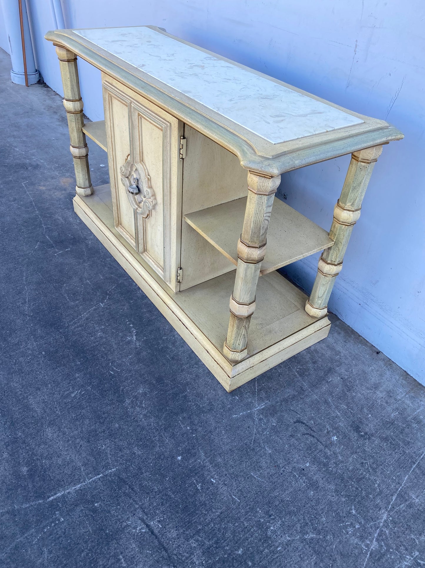 Console/server table cabinet blonde