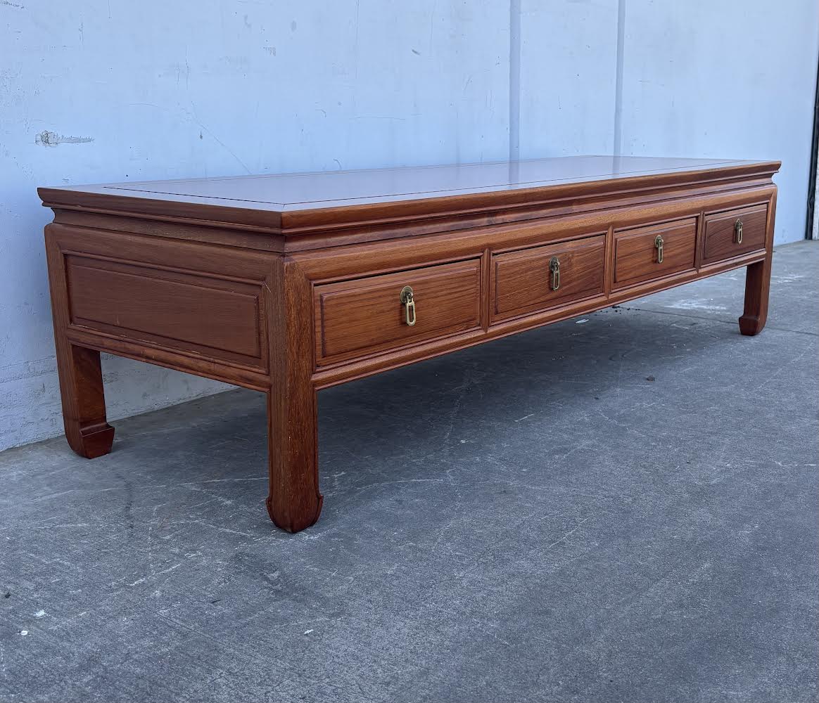 Antique Chinese Mid Century Coffee Table Long