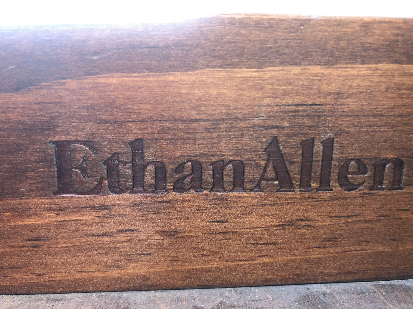 Ethan Allen dark wood end/side table