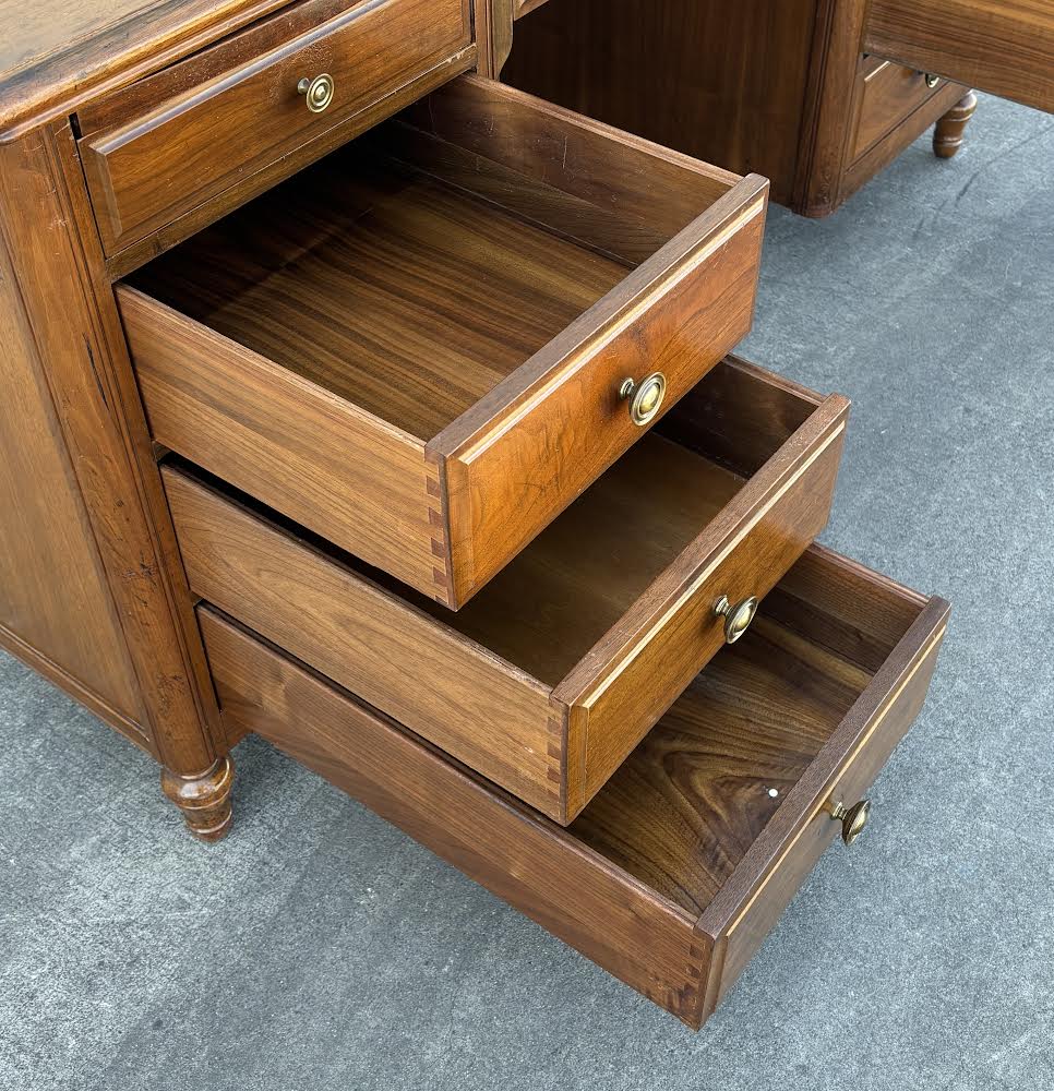 Shelbyville Desk Co. Walnut Vintage Executive Desk