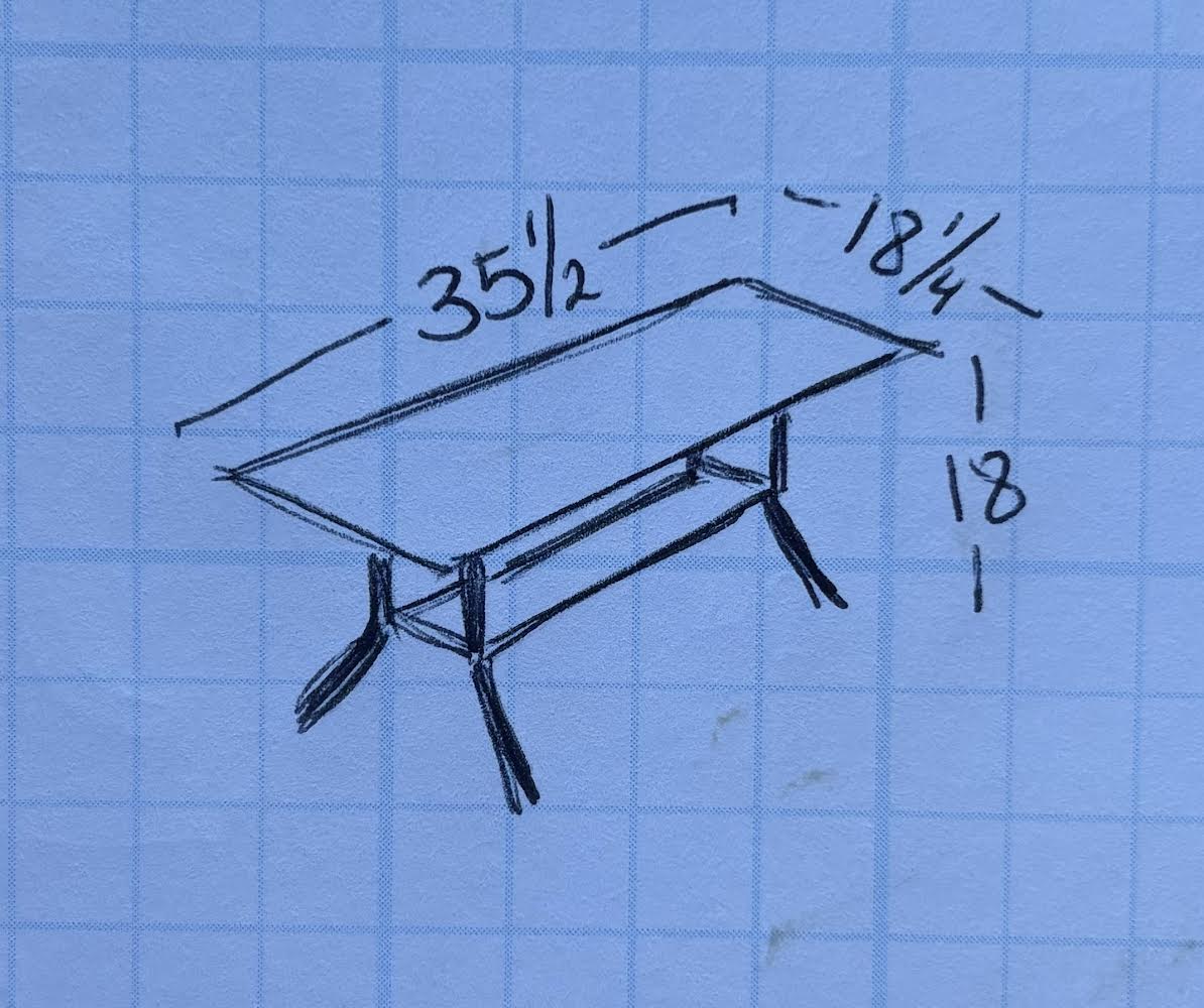 Antique Glasstop Coffee Table