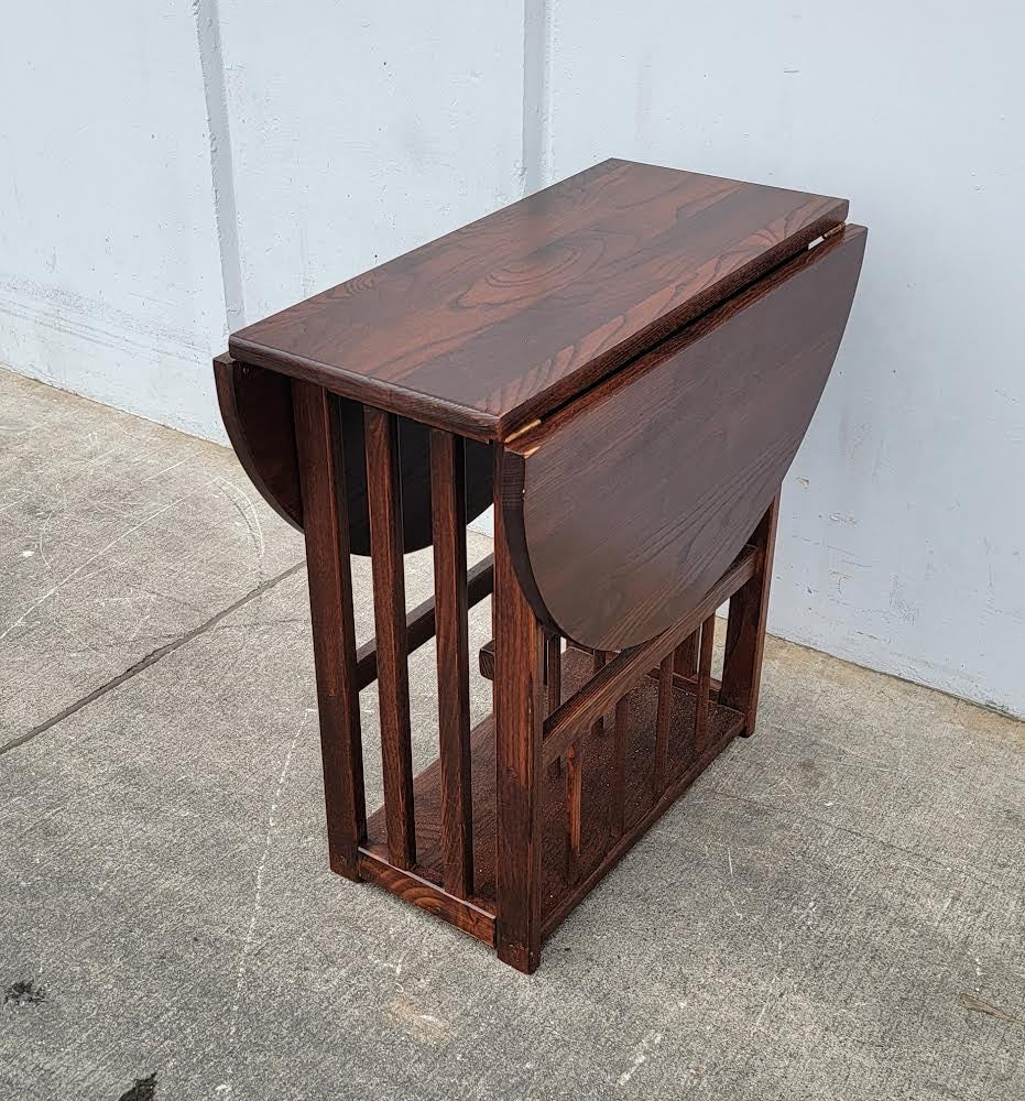 Dark wood magazine coffee/ console/ end/side table drop leaf/ sides