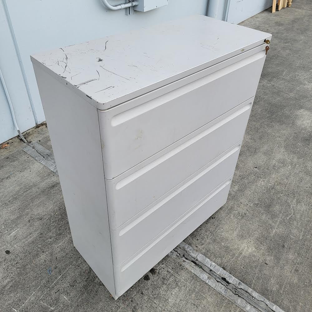 tan lateral file cabinet 4 drawer with keys