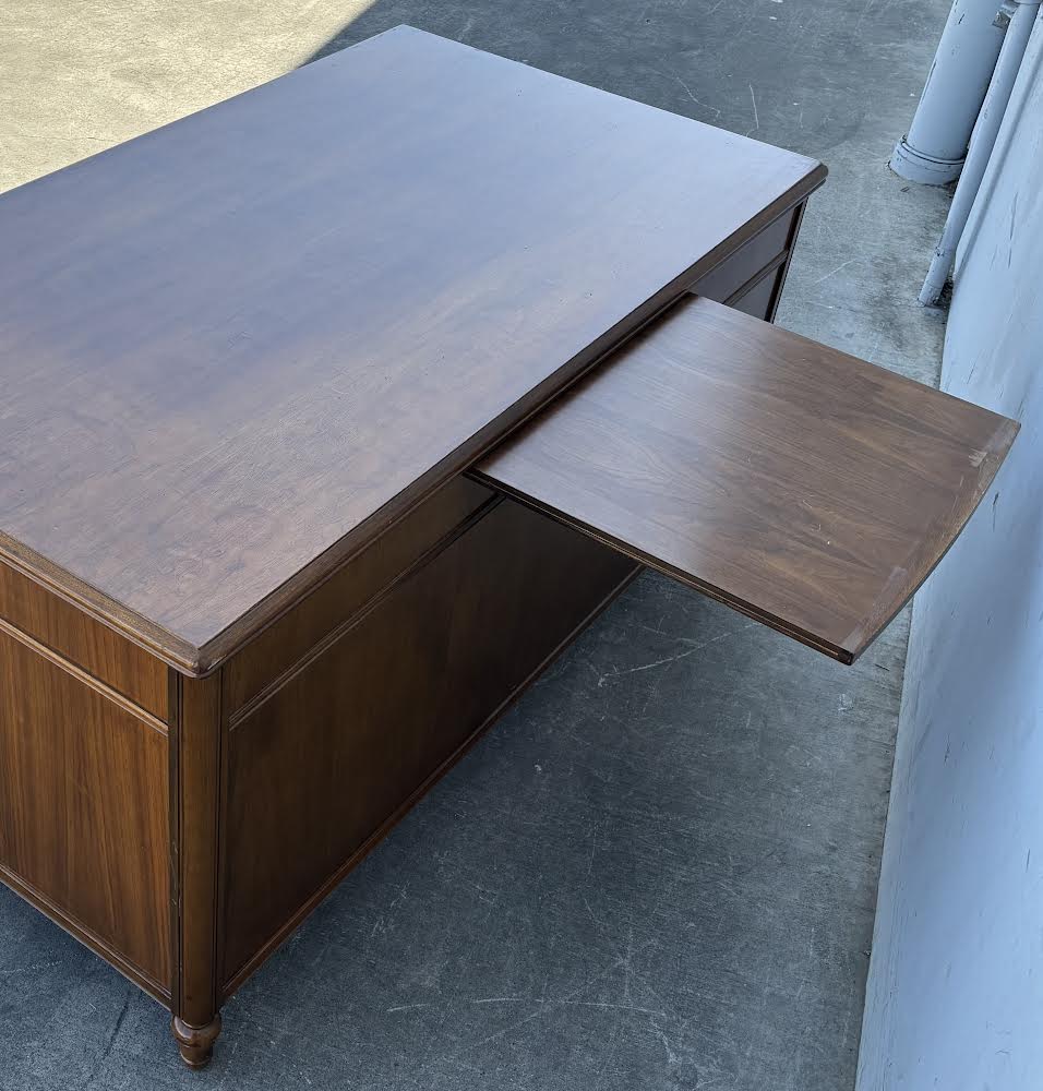Shelbyville Desk Co. Walnut Vintage Executive Desk