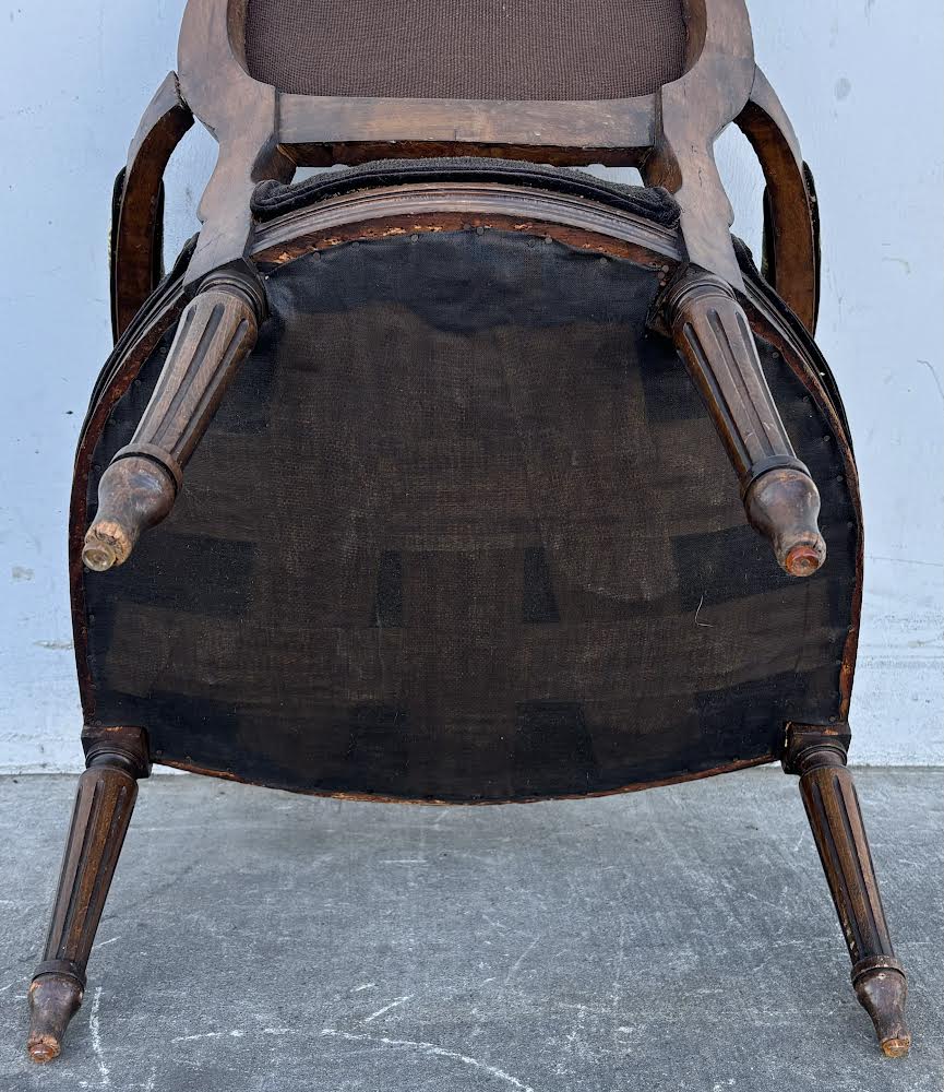 ANTIQUE LATE 19TH CENTURY LOUIS XVI STYLE W/ NEEDLEPOINT UPHOLSTERY armchair