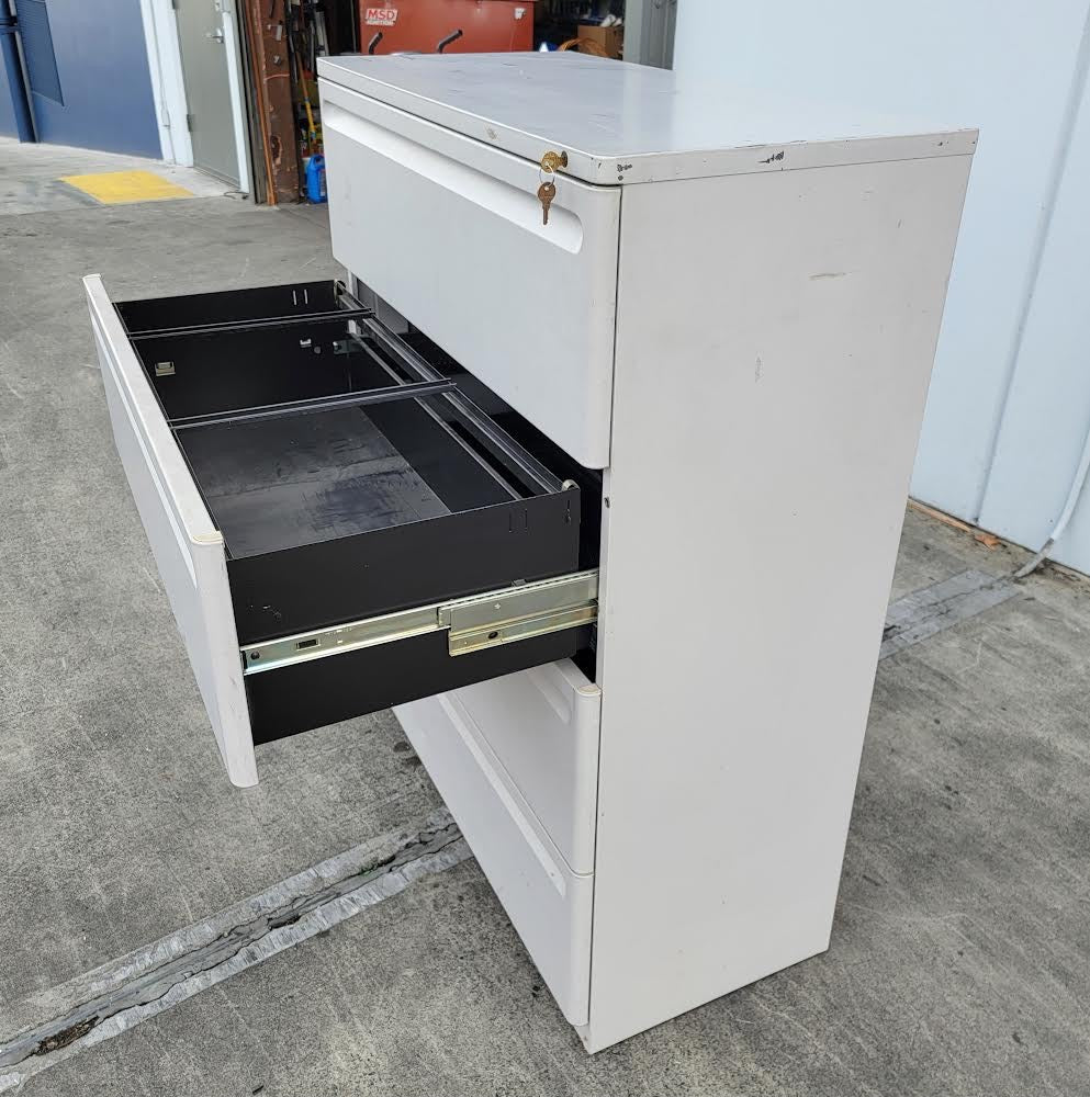 tan lateral file cabinet 4 drawer with keys