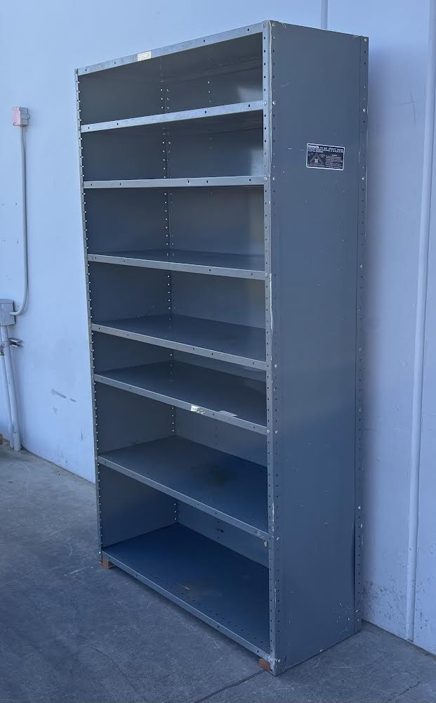 Grey Metal Garage Organizer Shelfs